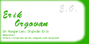 erik orgovan business card